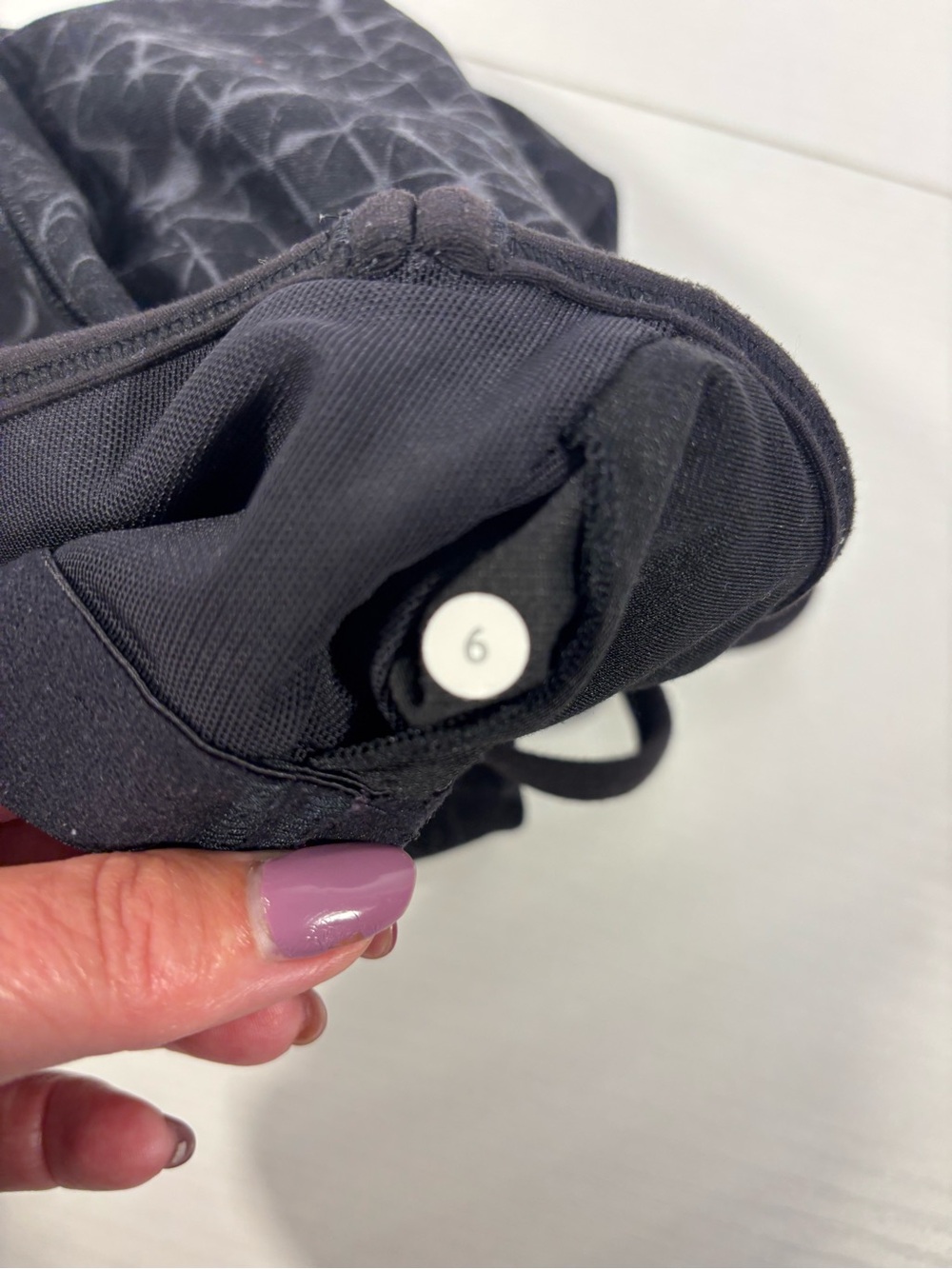 Lululemon Power Y Tank Star Crushed Black Deep Coal Built In Bra Size 6 - Picture 9 of 9